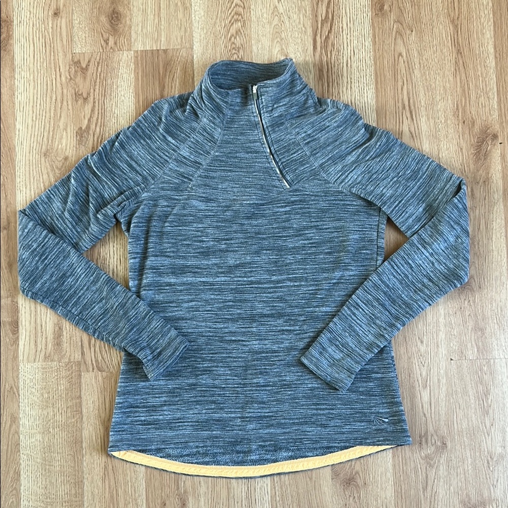 Marika Gray Black Fitted Sweatshirt with Mandarin Collar